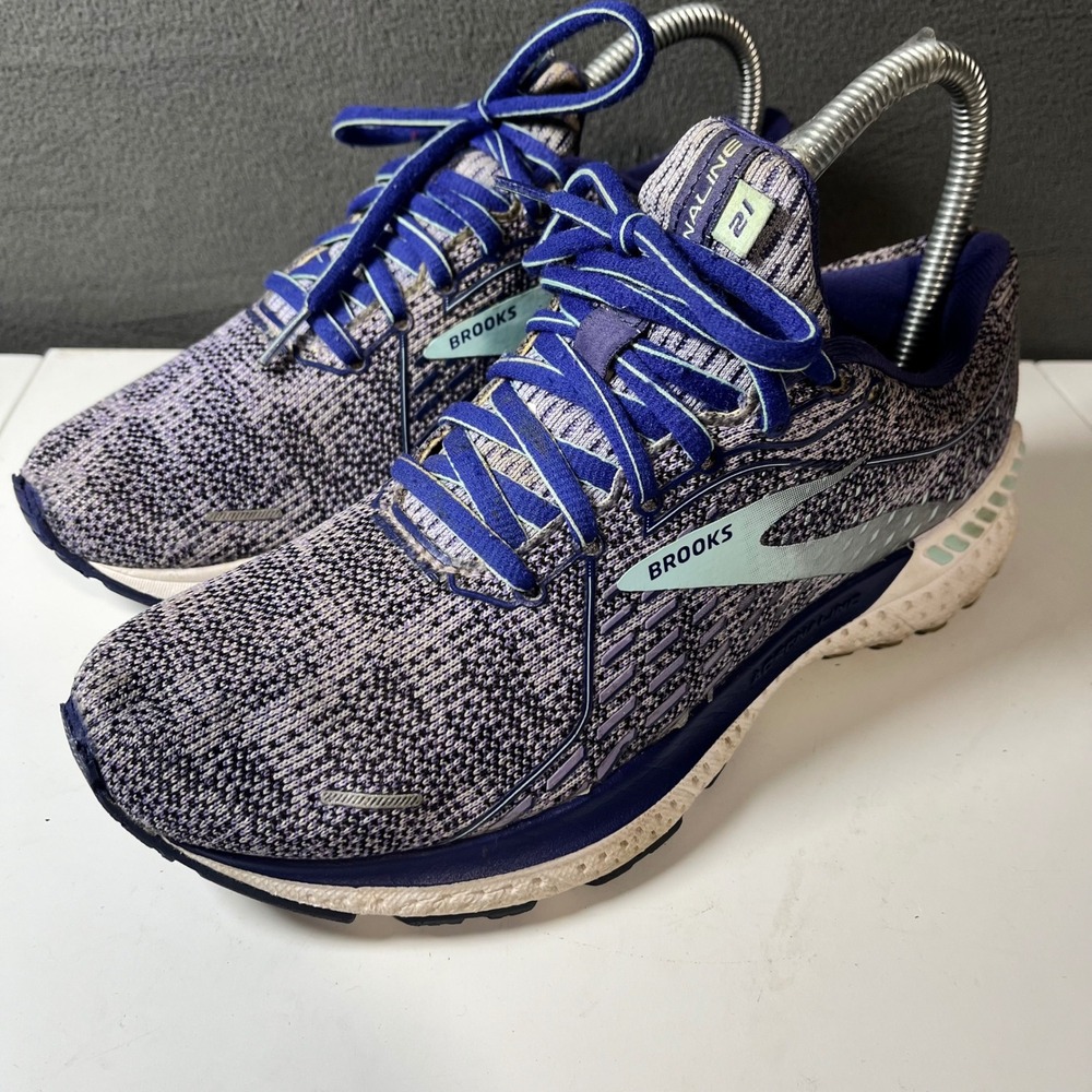 Brooks Adrenaline GTS 21 Womens Running Shoes Purple Blue 1203291B586 Size 7